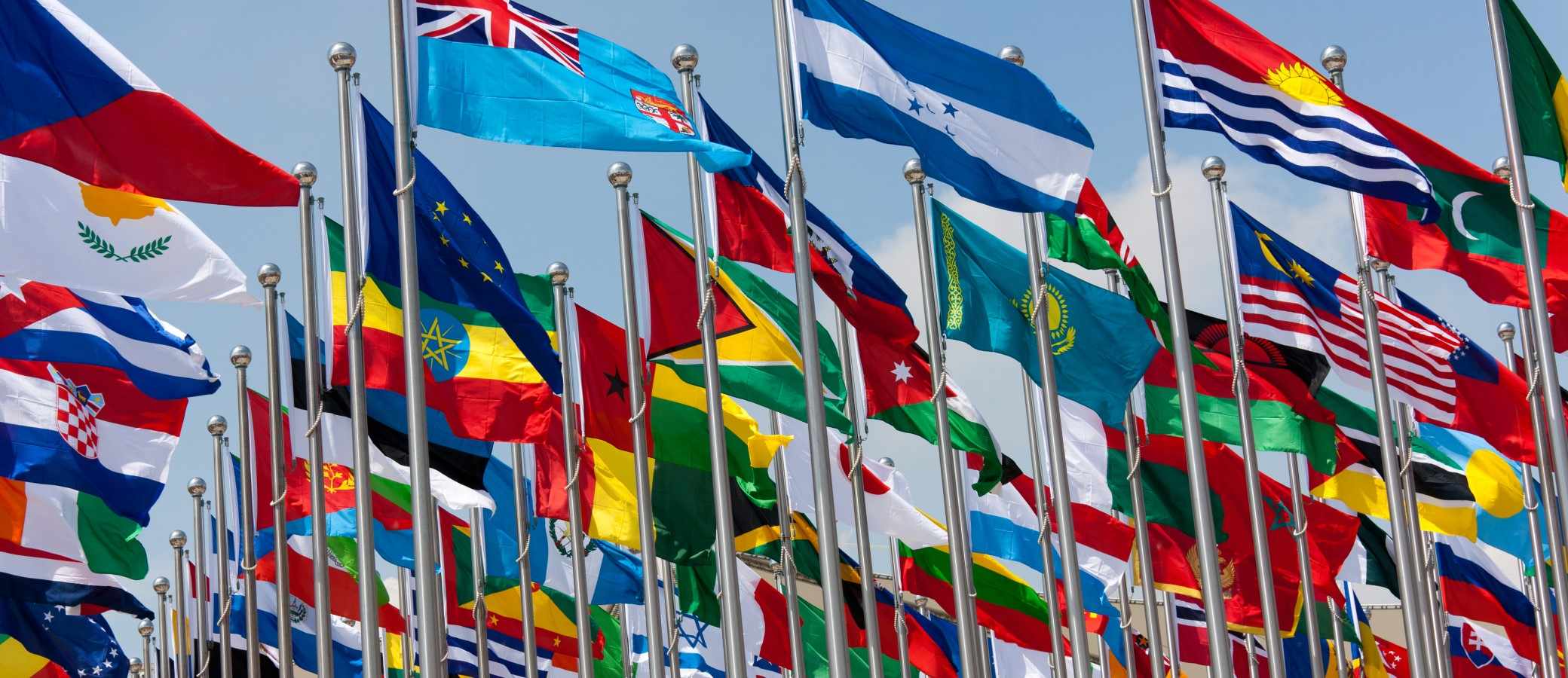 The Impact of Government Sanctions on International Human Rights Flags Background Image